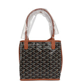 Goyard Goyardine Black/Tan Anjou Mini Reversible Tote Bag Palladium Hardware - Thumbnail View 1