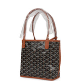 Goyard Goyardine Black/Tan Anjou Mini Reversible Tote Bag Palladium Hardware - Thumbnail View 3