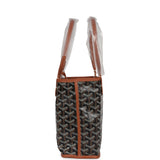 Goyard Goyardine Black/Tan Anjou Mini Reversible Tote Bag Palladium Hardware - Thumbnail View 4