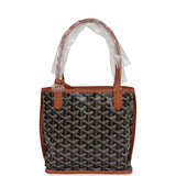 Goyard Goyardine Black/Tan Anjou Mini Reversible Tote Bag Palladium Hardware - Thumbnail View 5