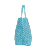 Goyard Goyardine Turquoise St. Louis GM Tote Bag & Balise Towel Palladium Hardware