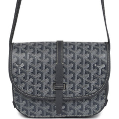 Goyard Goyardine Grey Belvedere PM Bag Palladium Hardware