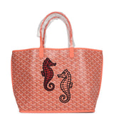 Goyard Goyardine Coral Anjou PM Embroidered Seahorse Bag Palladium Hardware
