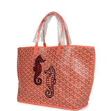 Goyard Goyardine Coral Anjou PM Embroidered Seahorse Bag Palladium Hardware