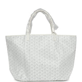 Goyard Goyardine White St. Louis GM Tote Bag Palladium Hardware