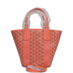 Goyard Goyardine Belharra PM Coral Tote Palladium Hardware