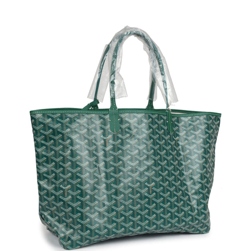 Goyard Goyardine Green St. Louis PM Tote Bag Palladium Hardware