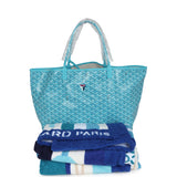 Goyard Goyardine Turquoise St. Louis GM Tote Bag & Balise Towel Palladium Hardware