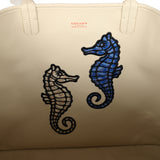 Goyard Goyardine Sand Anjou PM Embroidered Seahorse Bag Palladium Hardware