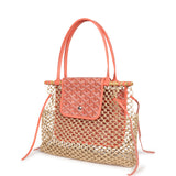 Goyard Aligre Bag Raffia Net with Coral Goyardine Palladium Hardware