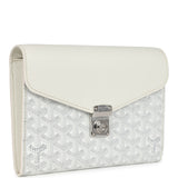 Goyard Goyardine White Chypre Wallet-Pouch Palladium Hardware