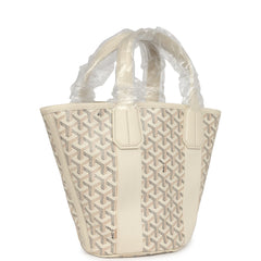Goyard Goyardine Belharra PM Sand Tote Palladium Hardware