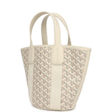 Goyard Goyardine Belharra PM Sand Tote Palladium Hardware