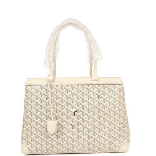 Goyard Goyardine Canvas Sand Bellechasse PM Bag Palladium Hardware