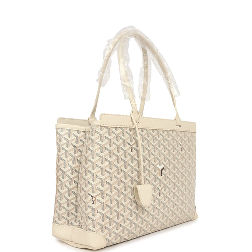 Goyard Goyardine Canvas Sand Bellechasse PM Bag Palladium Hardware