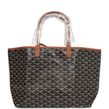 Goyard Goyardine Black and Brown St. Louis PM Tote Bag Palladium Hardware