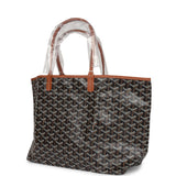 Goyard Goyardine Black and Brown St. Louis PM Tote Bag Palladium Hardware