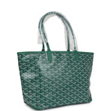 Goyard Goyardine Green Artois Tote PM Palladium Hardware