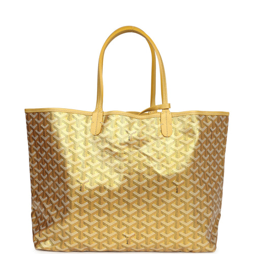 Goyard Goyardine Metallic Gold St. Louis PM Tote Bag Gold Hardware