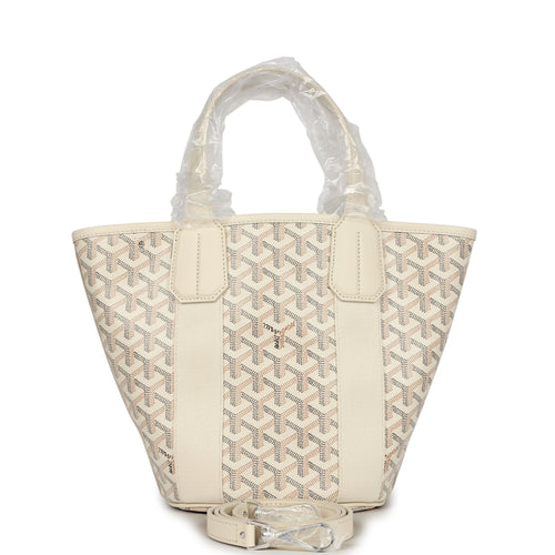 Goyard Goyardine Sand Belharra PM Tote Palladium Hardware