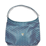 Goyard Goyardine Pearly Blue Boheme PM Hobo Bag Palladium Hardware