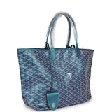 Goyard Goyardine Pearly Blue St. Louis PM Tote Bag Palladium Hardware