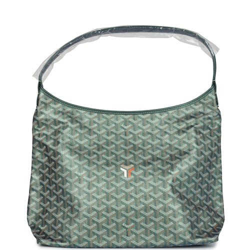 Goyard Goyardine Pearly Green Boheme PM Hobo Bag Palladium Hardware