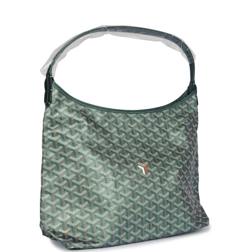 Goyard Goyardine Pearly Green Boheme PM Hobo Bag Palladium Hardware