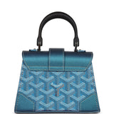 Goyard Saigon Structure Nano Pearly Blue Goyardine Palladium Hardware