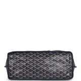 Goyard Goyardine Navy Blue Anjou PM Embroidered Seahorse Bag Palladium Hardware