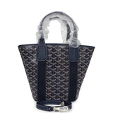Goyard Goyardine Belharra PM Navy Blue Tote Palladium Hardware - Thumbnail View 1