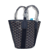 Goyard Goyardine Belharra PM Navy Blue Tote Palladium Hardware - Thumbnail View 2