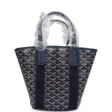 Goyard Goyardine Belharra PM Navy Blue Tote Palladium Hardware - Thumbnail View 5