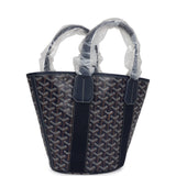 Goyard Goyardine Belharra PM Navy Blue Tote Palladium Hardware - Thumbnail View 9