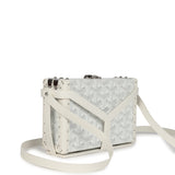 Goyard Goyardine Canvas White Minaudière Trunk Bag Palladium Hardware