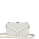 Goyard Goyardine Canvas White Minaudière Trunk Bag Palladium Hardware