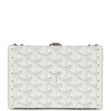 Goyard Goyardine Canvas White Minaudière Trunk Bag Palladium Hardware