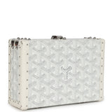 Goyard Goyardine Canvas White Minaudière Trunk Bag Palladium Hardware