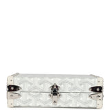 Goyard Goyardine Canvas White Minaudière Trunk Bag Palladium Hardware