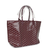 Goyard Goyardine Canvas Burgundy Saint Louis PM Tote Palladium Hardware