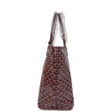 Goyard Goyardine Canvas Burgundy Saint Louis PM Tote Palladium Hardware