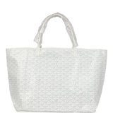 Goyard Goyardine Canvas White Saint Louis GM Tote Palladium Hardware