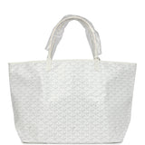 Goyard Goyardine Canvas White Saint Louis GM Tote Palladium Hardware