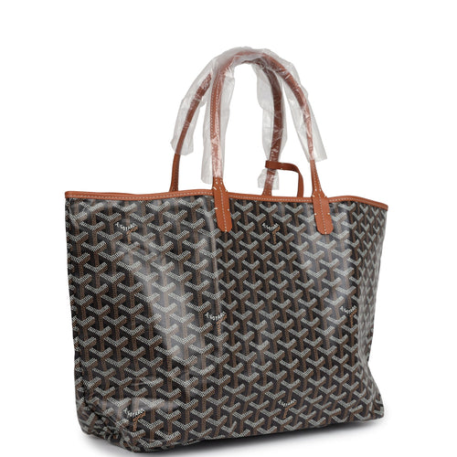Goyard Goyardine Black & Tan St. Louis PM Tote Bag Palladium Hardware