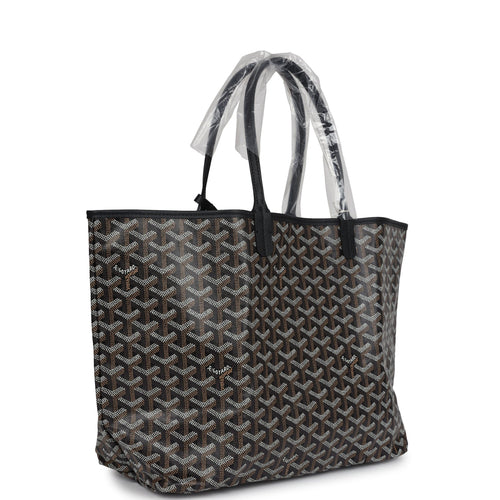 Goyard Goyardine Black St. Louis PM Tote Bag Palladium Hardware