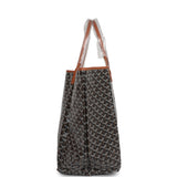 Goyard Goyardine Black and Brown St. Louis GM Tote Bag Palladium Hardware