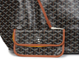 Goyard Goyardine Black and Brown St. Louis GM Tote Bag Palladium Hardware