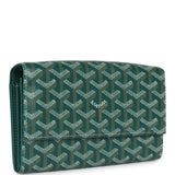 Goyard Goyardine Canvas Green Varenne Continental Wallet Bag Palladium Hardware