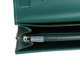 Goyard Goyardine Canvas Green Varenne Continental Wallet Bag Palladium Hardware