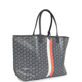 Goyard Goyardine Canvas Grey Hand Painted Stripes Saint Louis PM Tote Palladium Hardware